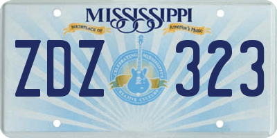 MS license plate ZDZ323