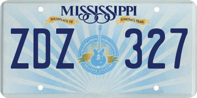 MS license plate ZDZ327