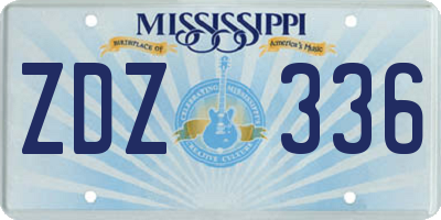 MS license plate ZDZ336