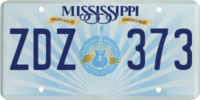 MS license plate ZDZ373
