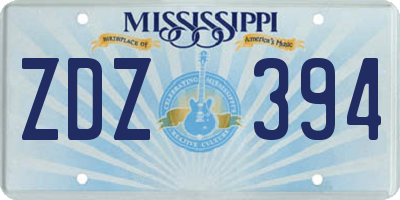 MS license plate ZDZ394