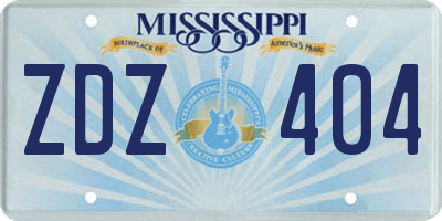 MS license plate ZDZ404