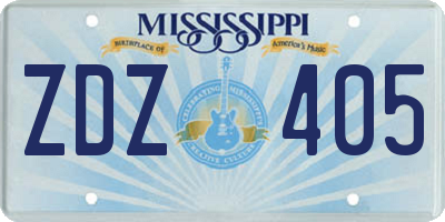 MS license plate ZDZ405