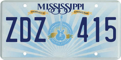 MS license plate ZDZ415