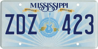 MS license plate ZDZ423