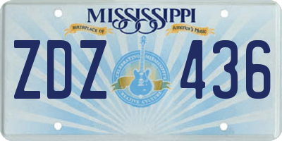 MS license plate ZDZ436