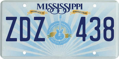 MS license plate ZDZ438