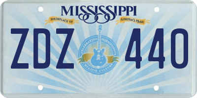 MS license plate ZDZ440