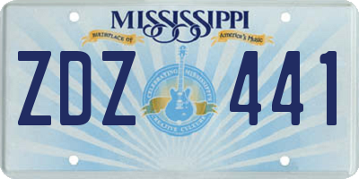 MS license plate ZDZ441