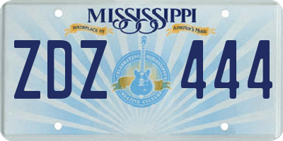 MS license plate ZDZ444