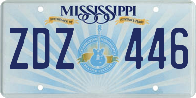 MS license plate ZDZ446