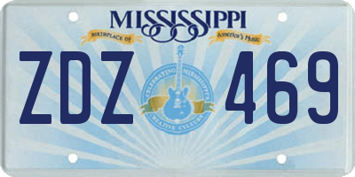 MS license plate ZDZ469