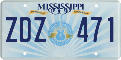 MS license plate ZDZ471
