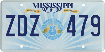 MS license plate ZDZ479