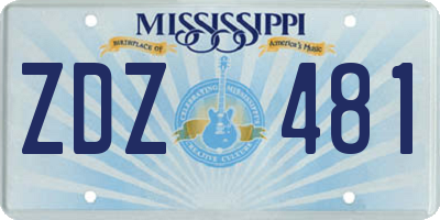 MS license plate ZDZ481