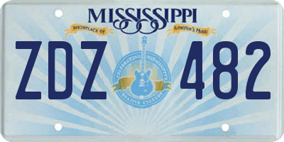 MS license plate ZDZ482