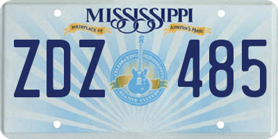 MS license plate ZDZ485