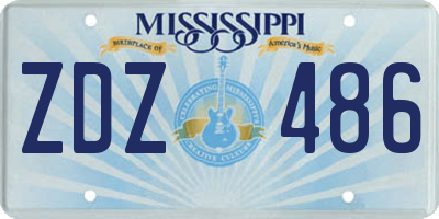 MS license plate ZDZ486