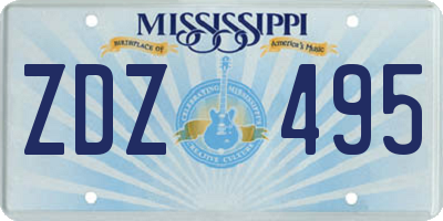 MS license plate ZDZ495