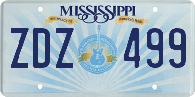 MS license plate ZDZ499