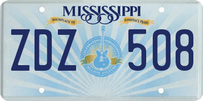 MS license plate ZDZ508
