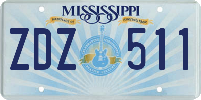 MS license plate ZDZ511