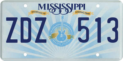 MS license plate ZDZ513