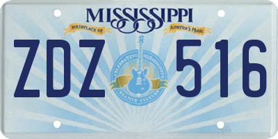 MS license plate ZDZ516