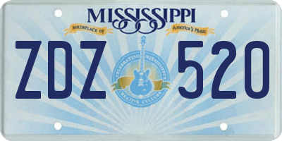 MS license plate ZDZ520