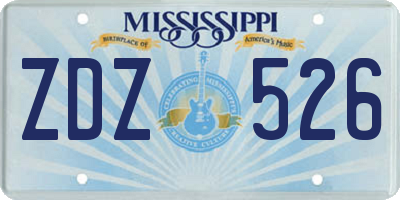 MS license plate ZDZ526