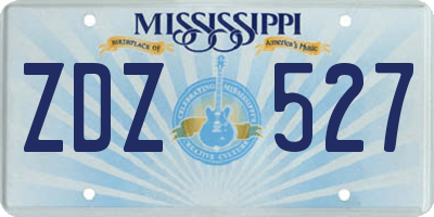 MS license plate ZDZ527