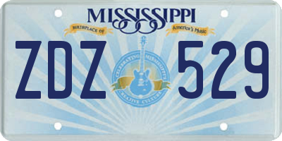MS license plate ZDZ529