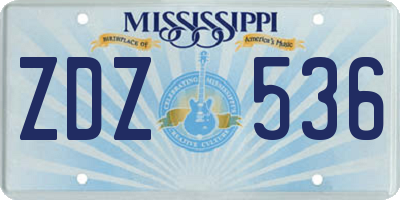 MS license plate ZDZ536