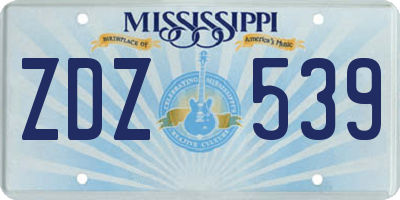 MS license plate ZDZ539