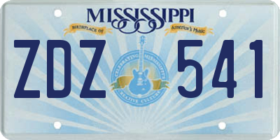MS license plate ZDZ541