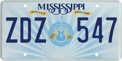MS license plate ZDZ547