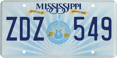 MS license plate ZDZ549