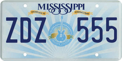 MS license plate ZDZ555