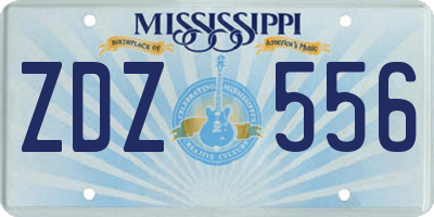 MS license plate ZDZ556