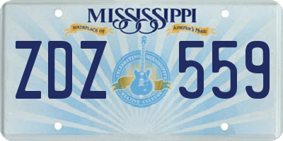 MS license plate ZDZ559
