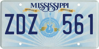 MS license plate ZDZ561