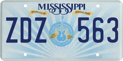 MS license plate ZDZ563