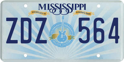 MS license plate ZDZ564