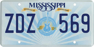 MS license plate ZDZ569