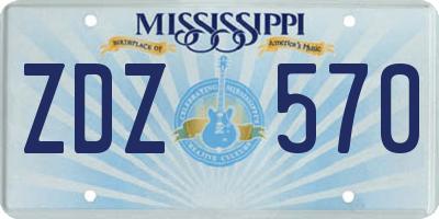 MS license plate ZDZ570