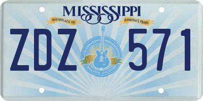 MS license plate ZDZ571