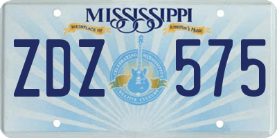 MS license plate ZDZ575