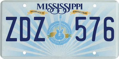 MS license plate ZDZ576