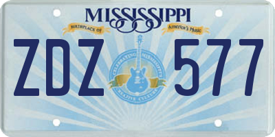 MS license plate ZDZ577