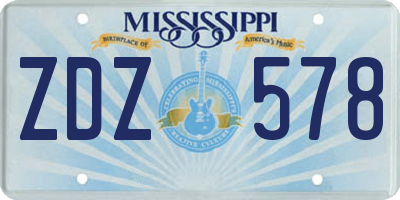 MS license plate ZDZ578